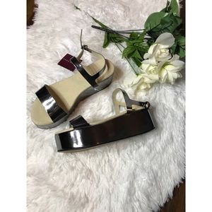 Zara chrome platform Sandals❄️
